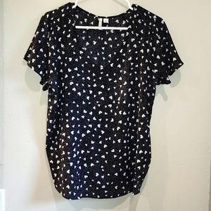 ELLE flutter-sleeve Blouse size Large